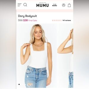 NWT! Show Me Your Mumu White Dory Bodysuit